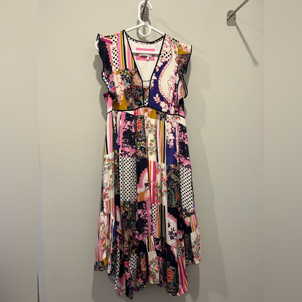 Anthropologie multicolor sleeveless maxi dress
